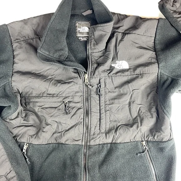 The North Face black zip up jacket two different materials